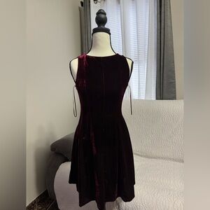 Mango Deep Burgundy Mini Dress